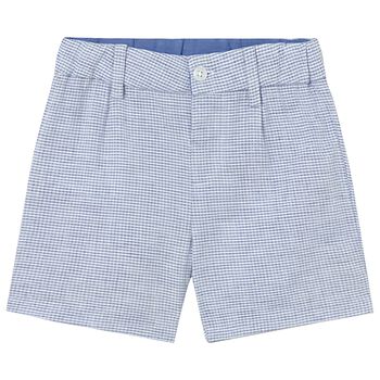 Younger Boys Blue & White Gingham Shorts