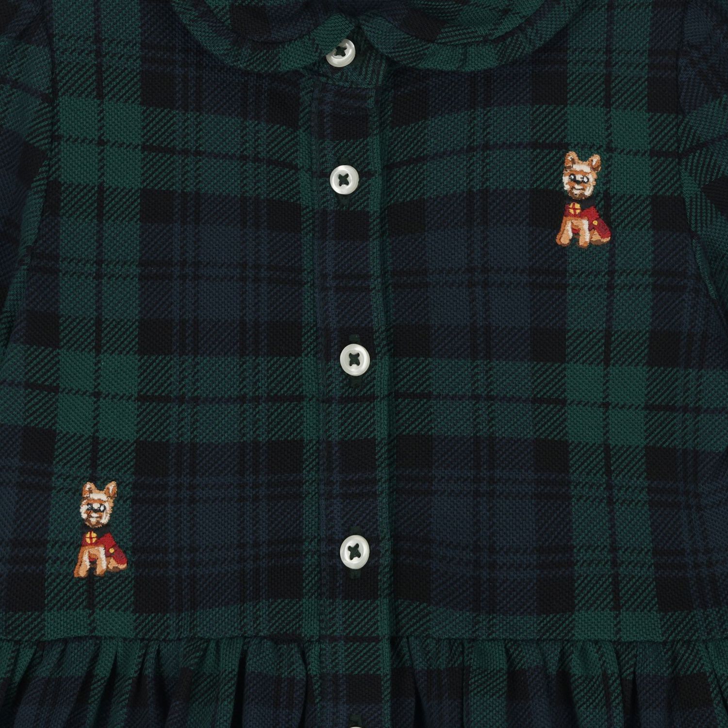 Baby Girls Green & Black Tartan Dress Set, 1, hi-res