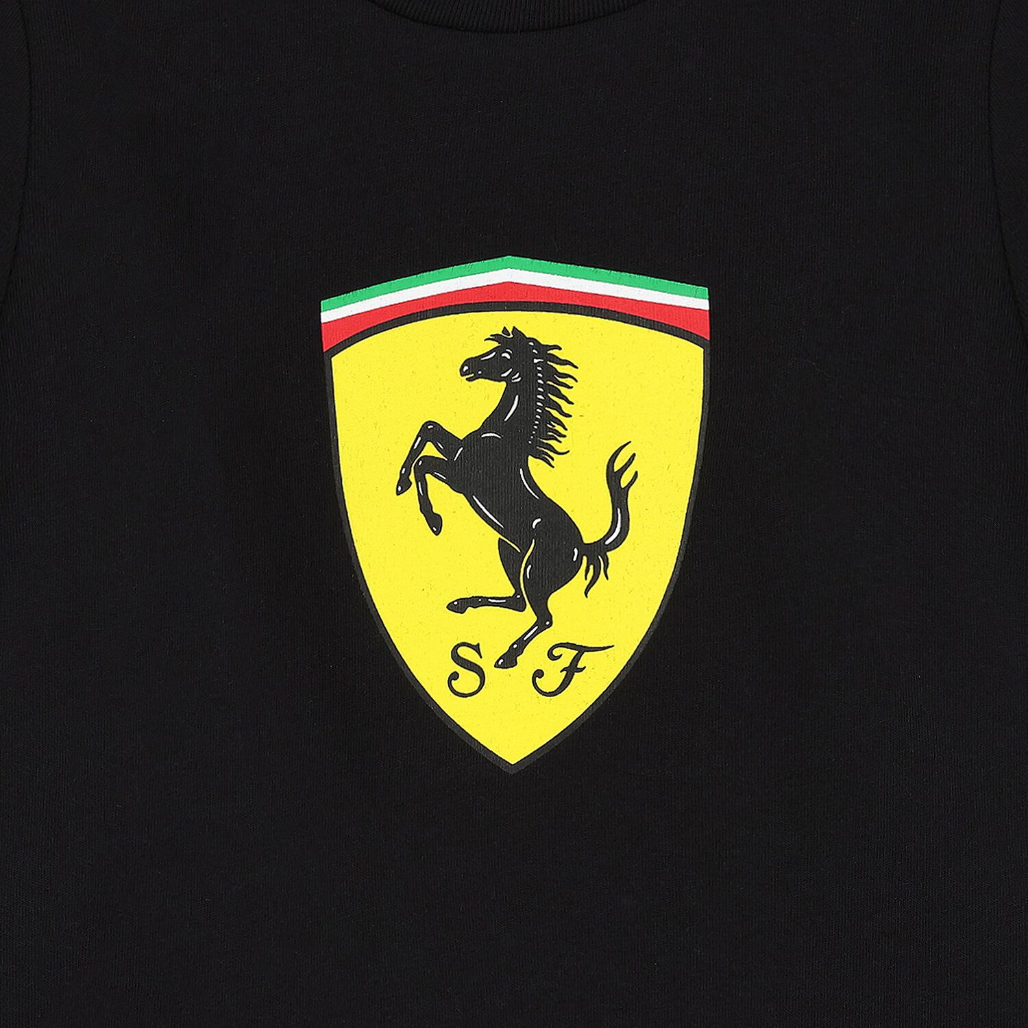 Boys Black Ferrari Logo T-Shirt, 1, hi-res
