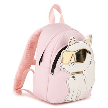Girls Pink Choupette Logo Backpack