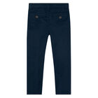 Boys Navy Chino Trousers, 1, hi-res