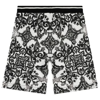 Boys Black & White Majolica Shorts