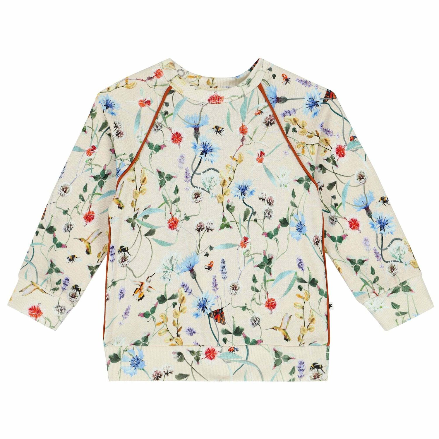Younger Girls Ivory Floral Sweatshirt, 1, hi-res