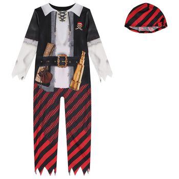 Boys Black, White & Red Pirate Costume