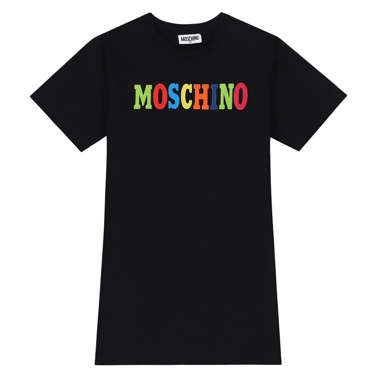 Girls Black Logo Dress, 3, hi-res