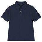 Boys Navy Blue Polo Shirt, 2, hi-res