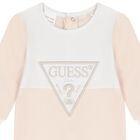 Baby Boys Beige Logo Babygrow, 1, hi-res