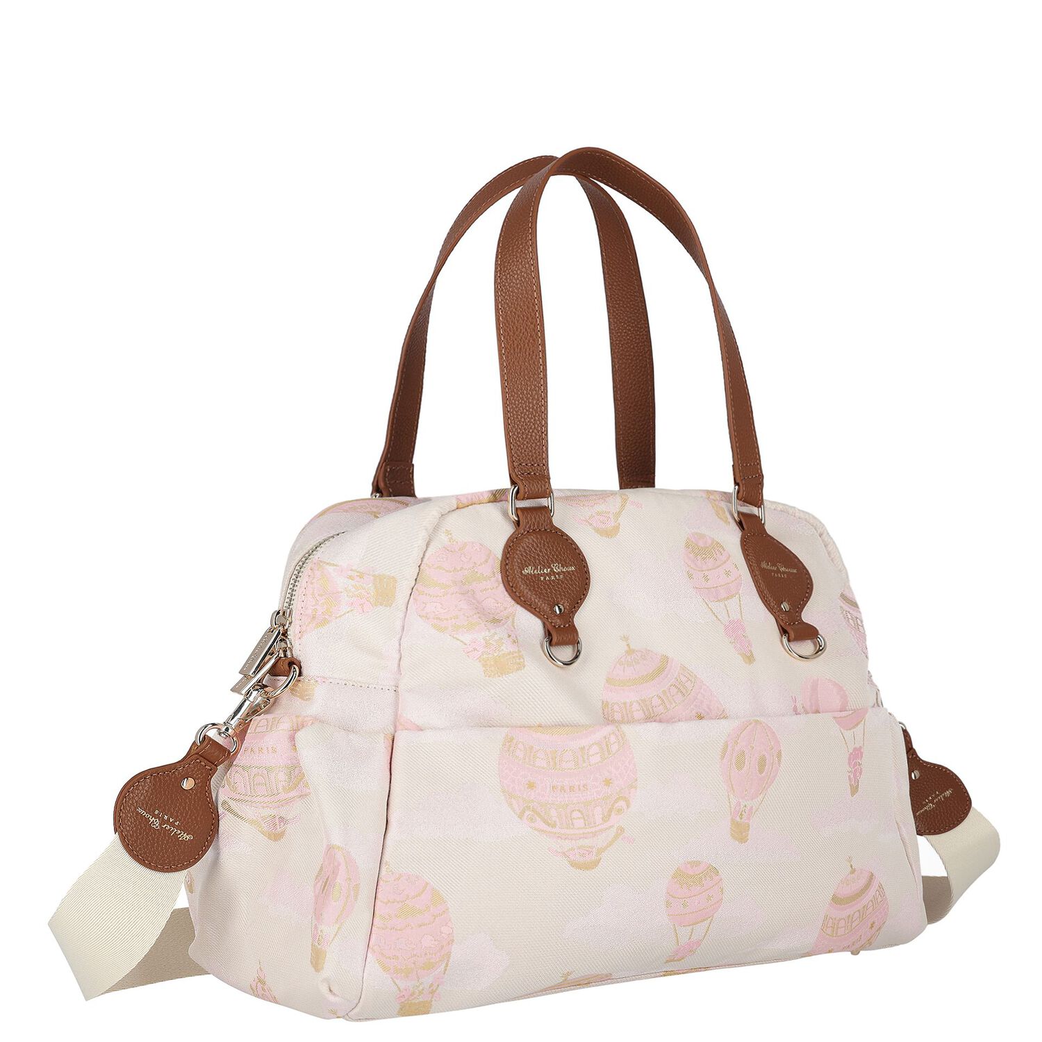 Baby Girls Pink Hot Air Balloon Jacquard Changing Bag, 2, hi-res image number null