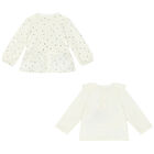 Baby Girls Ivory & grey Tops (2 Pack), 1, hi-res