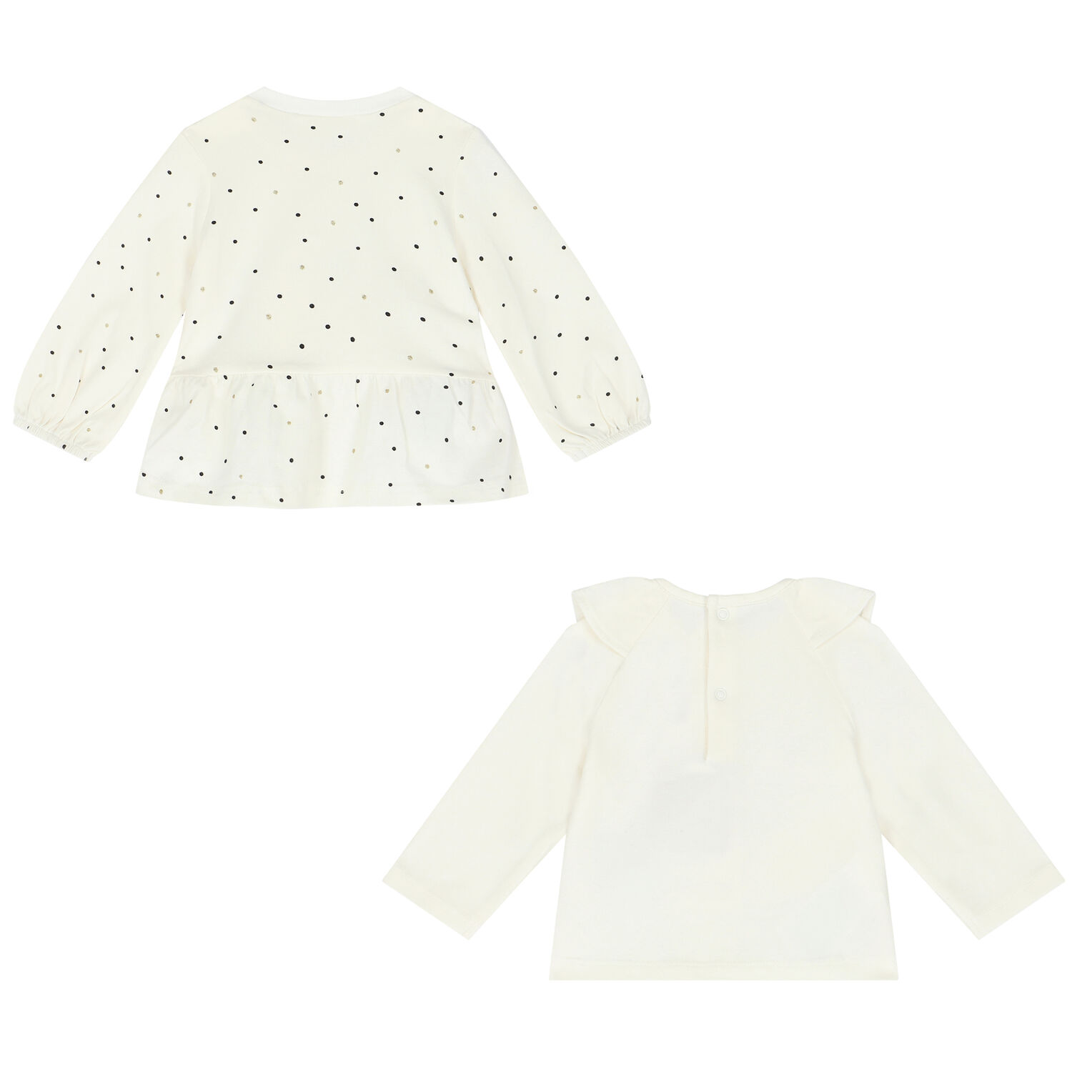 Baby Girls Ivory & grey Tops (2 Pack), 1, hi-res image number null