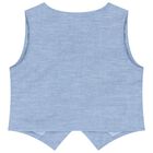 Yonger Boys White & Blue Logo Shorts Set, 1, hi-res