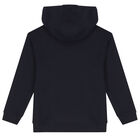 Boys Navy Logo Hooded Top, 1, hi-res