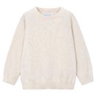 Boys Beige Knitted Jumper, 2, hi-res