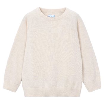 Boys Beige Knitted Jumper