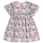 Girls Pink Logo Floral Dress, 1, hi-res
