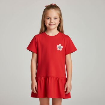 Girls Red Logo Dress