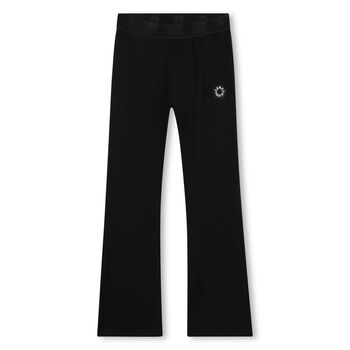 Girls Black Logo Leggings