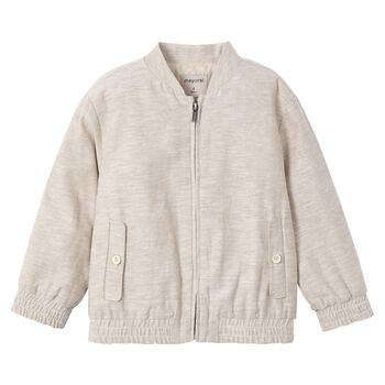 Boys Beige Bomber Jacket