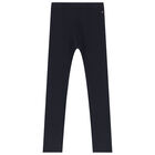 Girls Navy Logo Legging, 1, hi-res