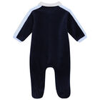 Baby Boys Navy Blue Logo Polo Babygrow, 3, hi-res