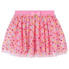 Girls Pink Dot Tulle Skirt, 2, hi-res