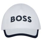 Baby Boys White Logo Cap, 1, hi-res