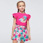 Girls Blue & Pink Floral Shorts, 2, hi-res