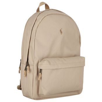 Beige Canvas Pony Logo Backpack ( 44cm ) 