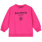 Girls Pink Logo Sweatshirt, 1, hi-res