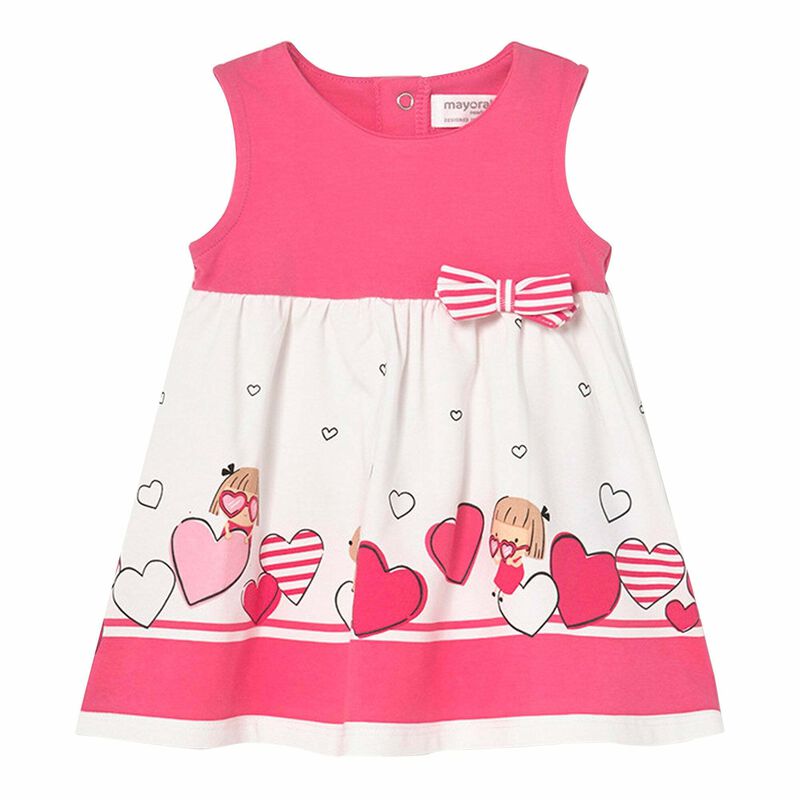 Baby Girls White & Pink Dress, 2, hi-res image number null