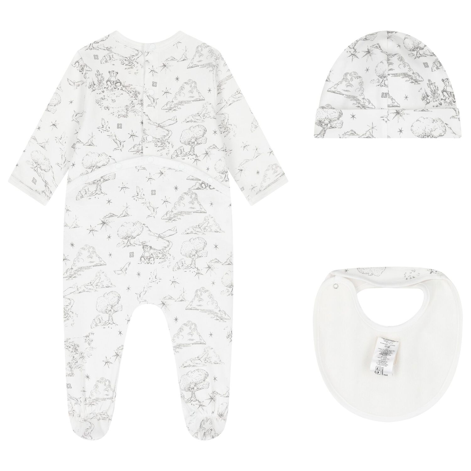 White & Grey Logo Babygrow Gift Set, 1, hi-res