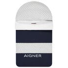 Baby Boys Navy Blue & White Logo Nest, 2, hi-res