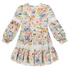 Girls Yellow & Blue Floral Dress, 1, hi-res