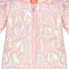 Baby Girls Pink Quilted Heart Snowsuit, 1, hi-res