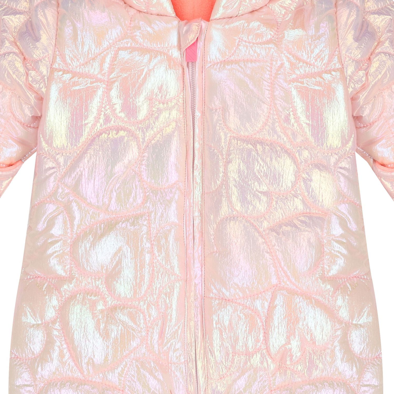 Baby Girls Pink Quilted Heart Snowsuit, 1, hi-res