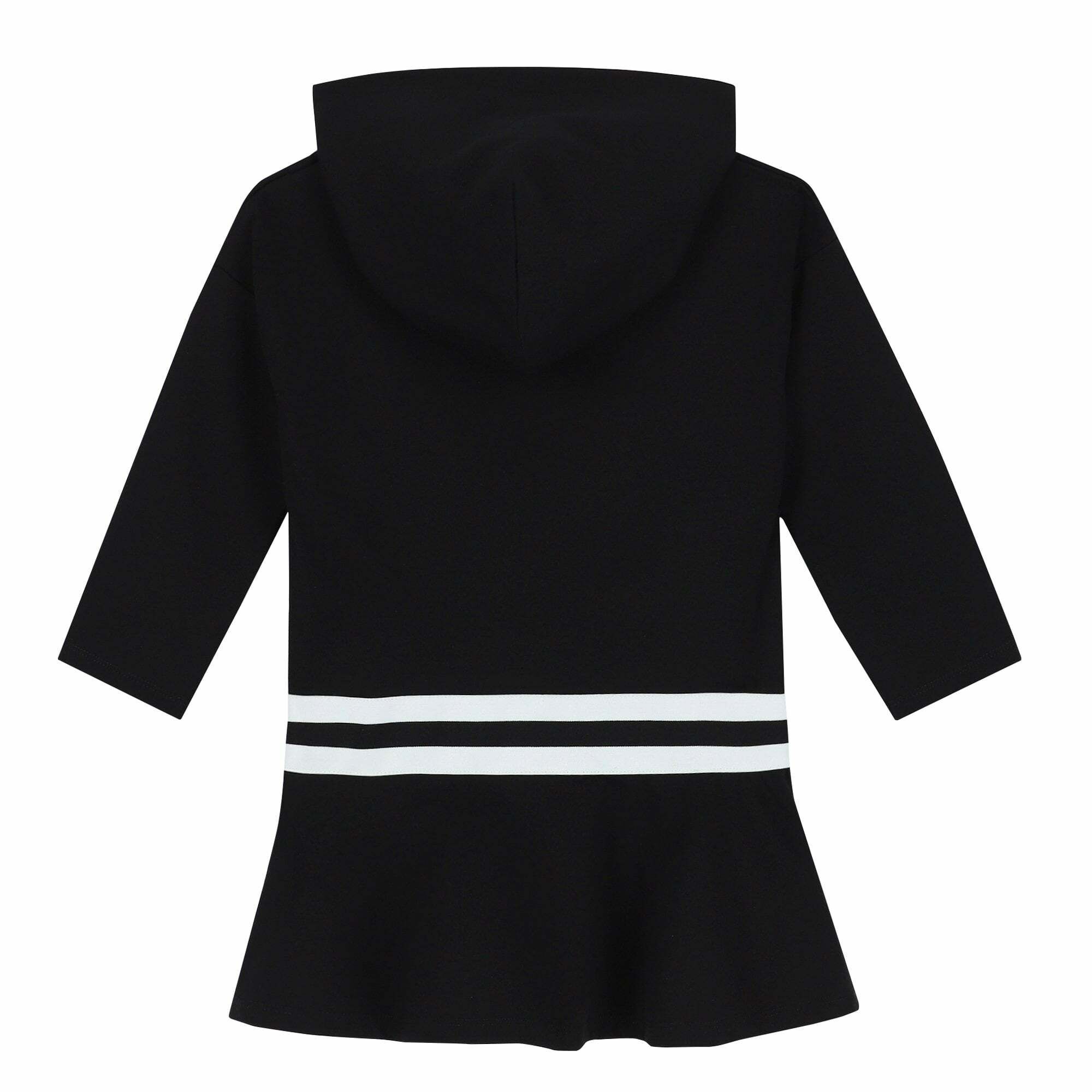 DKNY Girls Black Logo Hooded Dress Junior Couture UK