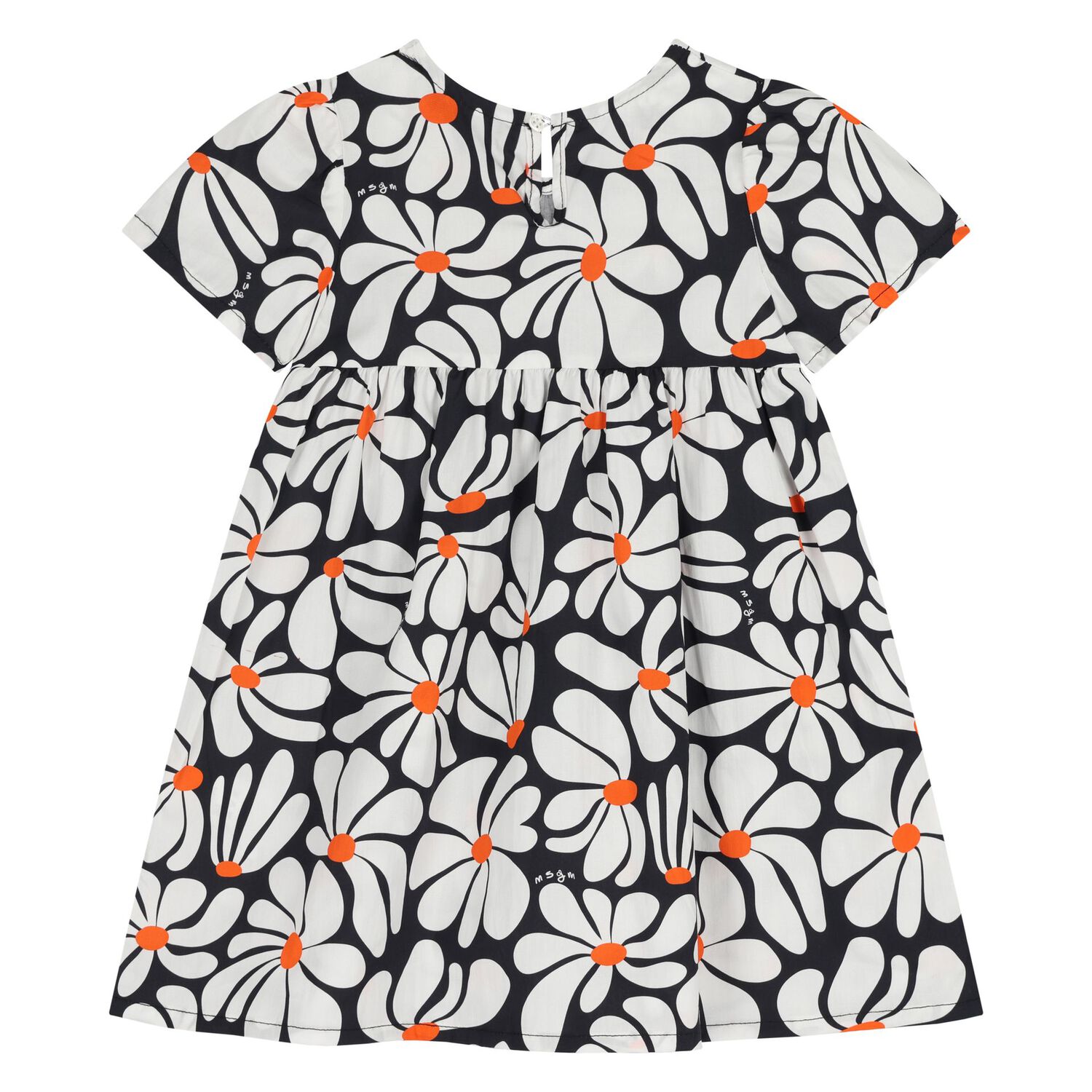 Younger Girls Navy Blue & White Floral Dress, 1, hi-res