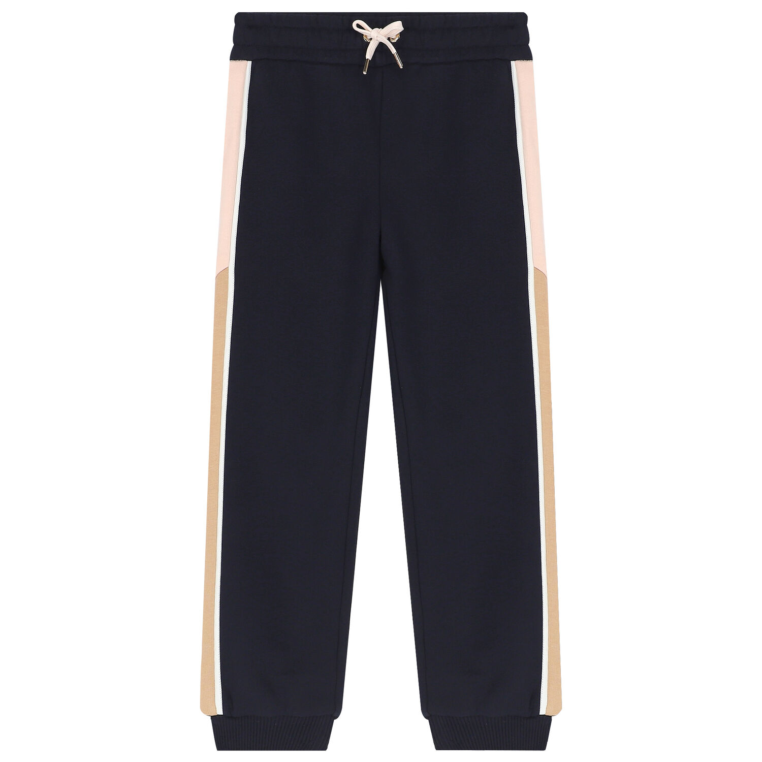 Girls Navy Blue Logo Joggers, 2, hi-res