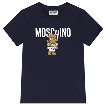 Moschino Navy Blue Teddy Bear Logo T-Shirt, 3 Navy Blue Teddy Bear Logo T-Shirt
