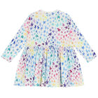 Girls White Star Dress, 1, hi-res