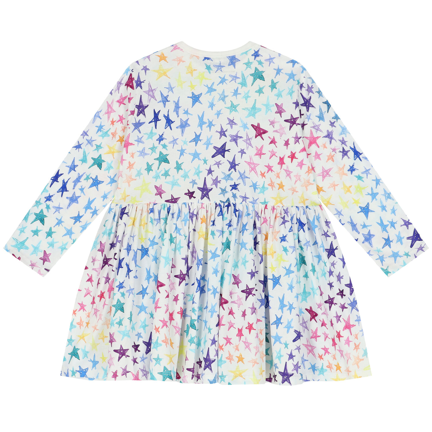 Girls White Star Dress, 1, hi-res