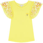 Girls Yellow Sequin Top, 1, hi-res