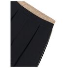 Girls Black Pleated Trousers, 1, hi-res