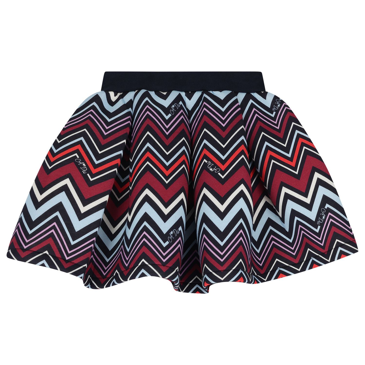 Girls Multi-Coloured Zig Zag Skirt Set, 1, hi-res