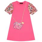 Girls Pink Crossbody Bag Dress, 4, hi-res