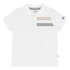 Younger Boys White Logo Polo Shirt, 1, hi-res