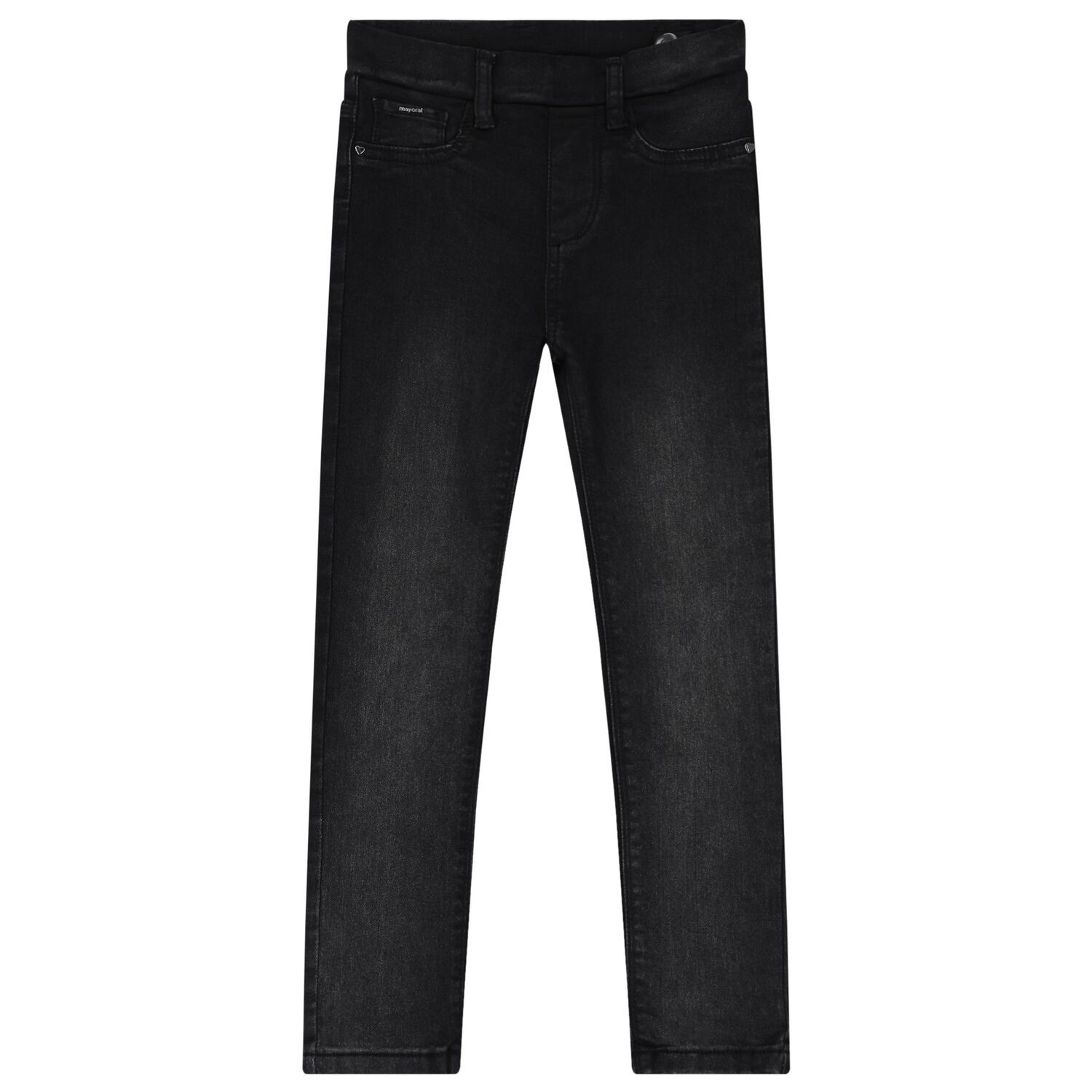 Girls Black Denim Jeggings, 1, hi-res image number null