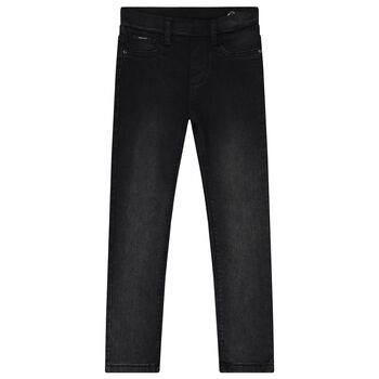 Girls Black Denim Jeggings