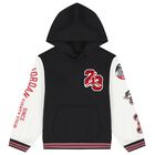 Boys Black & White Jordan Hooded Top, 1, hi-res