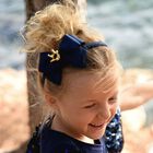 Girls Navy Bow Headband, 2, hi-res